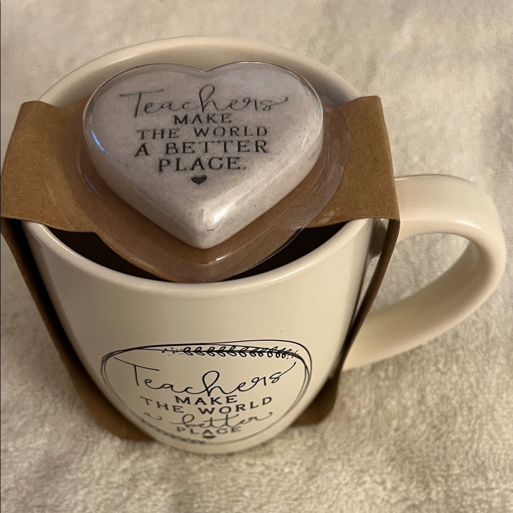 Heartfelt Teacher Mug with Stone Accent